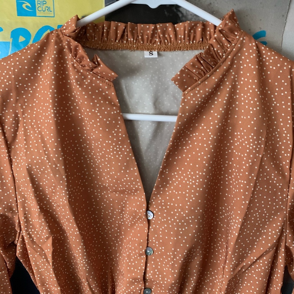 Mustard Polkadot Dress - Picture 9 of 13